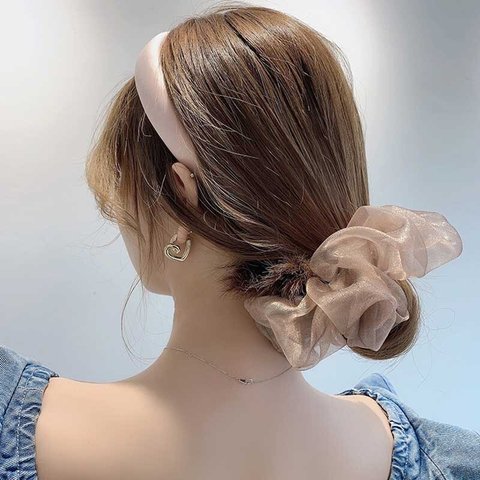 【在庫処分 限定セール￥300】韓国ファッション 　ヘアゴム シュシュ ヘアアクセサリー　-7370