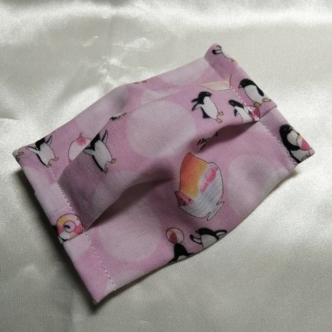 ひんやりキッズマスクＳ♡ペンギンピンクアイス(*˘︶˘*).｡*♡