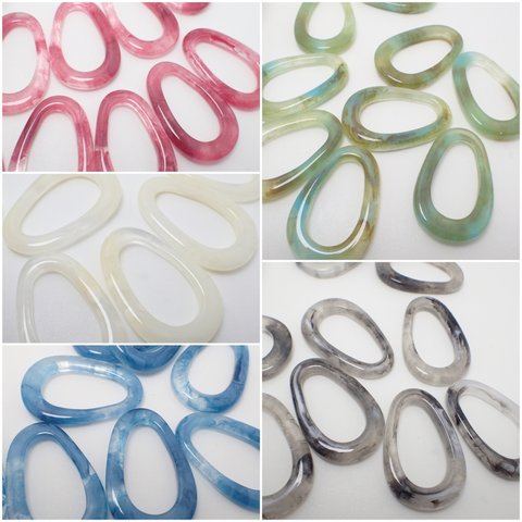 【10個】限定品★マーブルドロップRing　大★５色MIX○