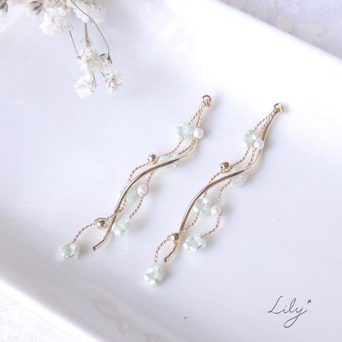 Spiranthesピアス/イヤリング*mintgreen