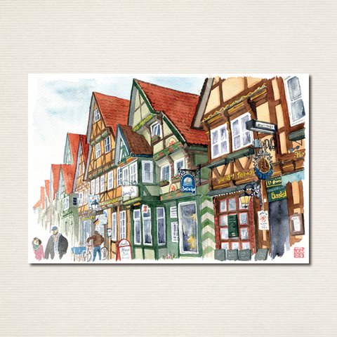 水彩画ポストカード10枚セット〈ドイツの風景〉