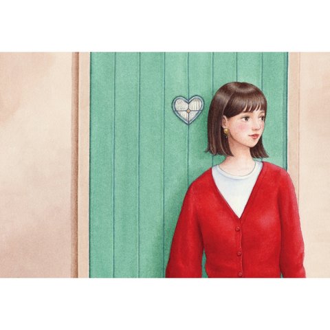 ポストカード2枚セット『赤い服を着て』No.6