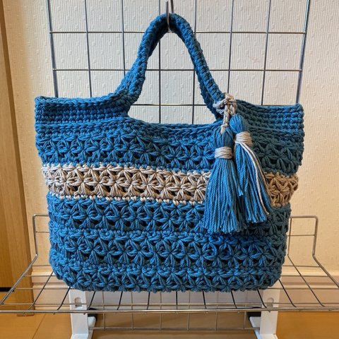 コットン手編みバッグ