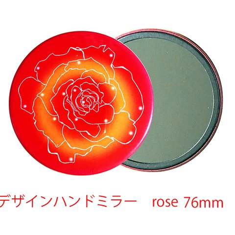 薔薇 の 鏡 オリジナルデザイン ハンドミラー （ rose 直径76mm ）
