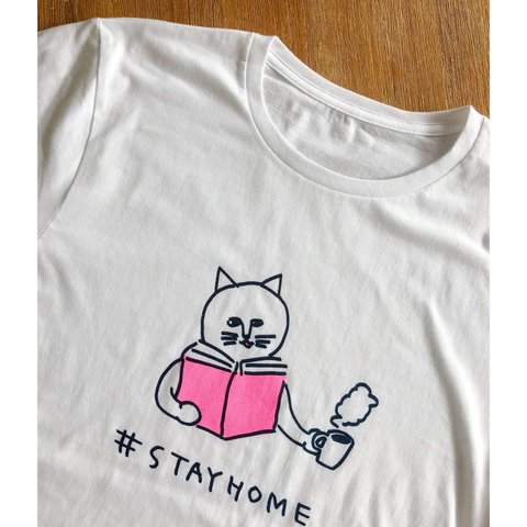 【完売】“STAYHOME”ねこTシャツ