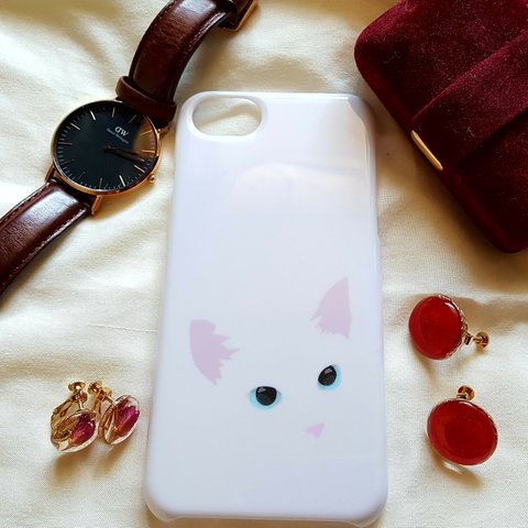 ◆iPhone◆白猫のスマホケース