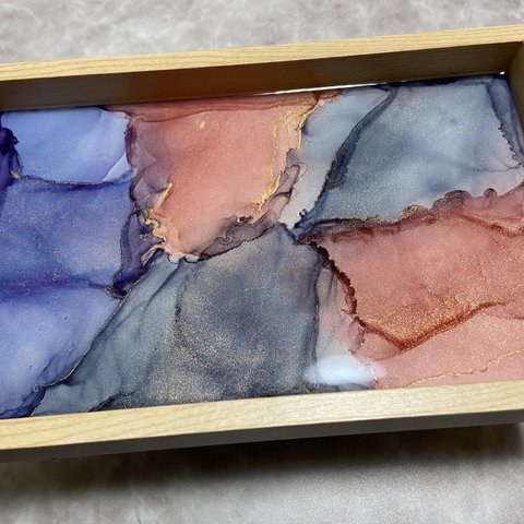 アルコールインクアート　アクセサリートレイ＊dullness marble