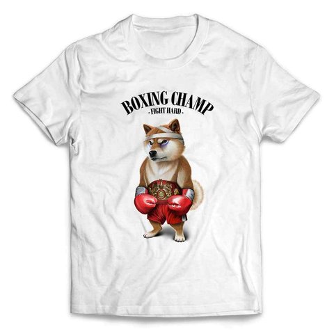 半袖Tシャツ 柴犬 しばいぬ ボクシング チャンピオン 筋肉 筋トレ by FOX REPUBLIC