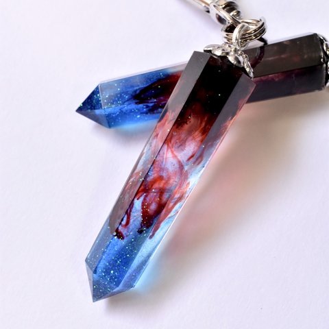 【SALE】Cosmic rayキーホルダー［K-053］red and blue flame