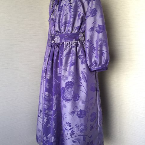 kimono服　御召しの着物のフォーマルワンピース