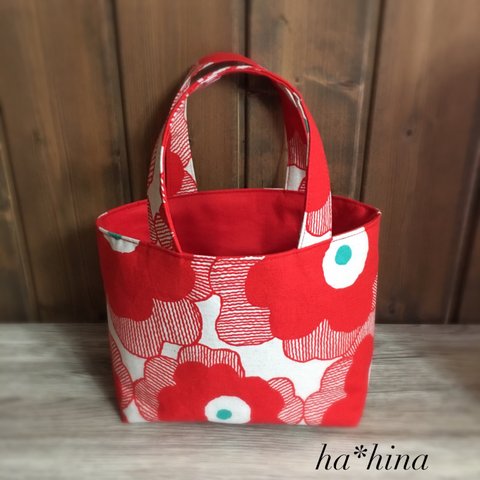 北欧柄 トートバック❤︎red