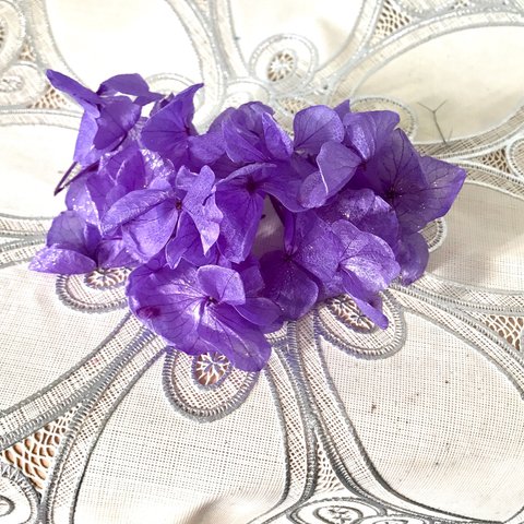 ヴェルモントリララメ加工❣️ハーバリウム花材プリザーブドフラワーアジサイ紫陽花