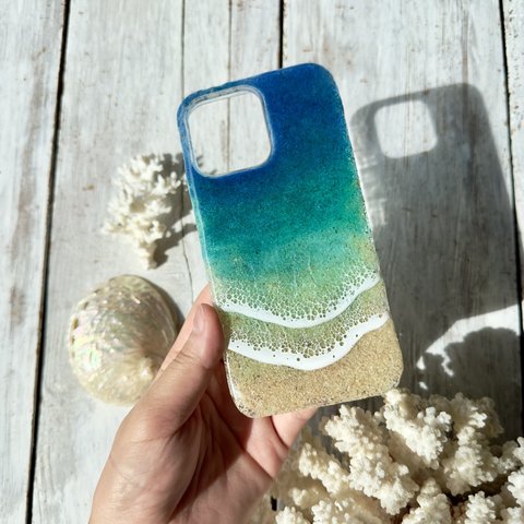 〈受注制作〉 Ocean Phone case Okinawa coral sand ver （海のスマホケース 沖縄・珊瑚砂ver）