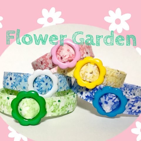 flower　garden＊迷子札付＊軽い首輪