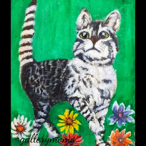 セレンゲティ       猫  絵画  油絵  原画  絵  インテリア  oilpainting  art