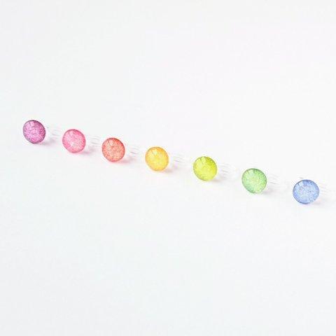 【7色セット・小】にじいろ果実のイヤリング・ピアス（金属アレルギー対応）虹色　春色　新作