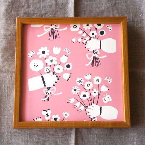 「 bouquet (pink) 」20cm角ポスター