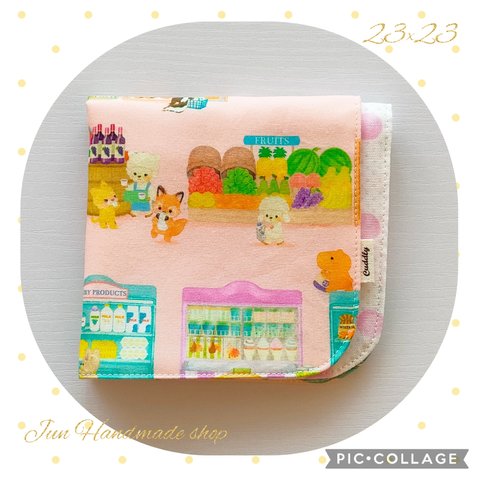 肌触り滑らかなハンカチ＊ユキエモン22Fabric♡ピッコロマーケット＊上品キレイ＊生地糸国産　ガーゼハンカチ