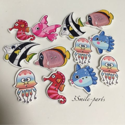 button#49 魚 熱帯魚 ボタン 12pcs