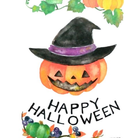 ハロウィンかぼちゃ(選べるポストカード２枚組)