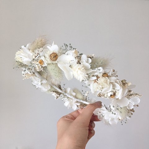 【Flower crown】ドライフラワー　プリザーブドフラワー　花かんむり　花冠　キッズ　ベビー　結婚式