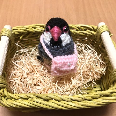 インコちゃん用春色ポシェット（ピンク）