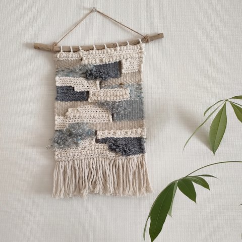 hand weaving tapestry ◎【BLOCK】マクラメと流木のタペストリー　北欧　ナチュラルインテリア　