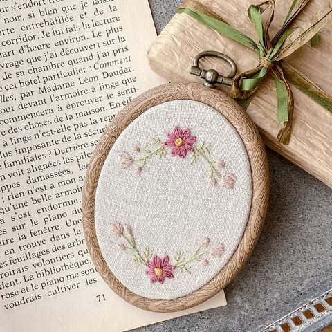 お気軽制作キットコース・ナチュラルなお花刺繍