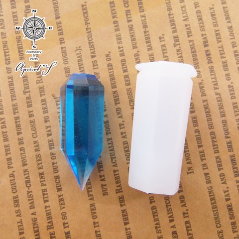 レジン用 宝石 水晶・縦長 シリコンモールド 型 (1個) / モールド シリコン クリスタル オルゴナイト