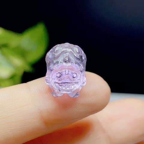 【超美品】貔貅　ヒキュウ　アメジスト　紫水晶　置物　天然石　穴なし　14