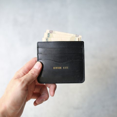 超薄型 コンパクト財布 "slice" ブラック
