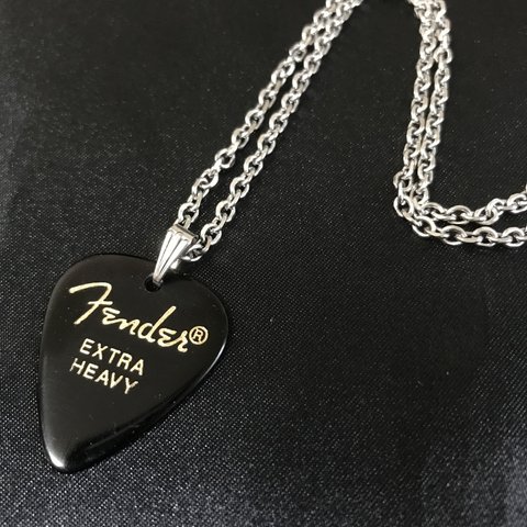 ギターピックネックレス(Fender/BK-TEAR/SUS316L/3mm)