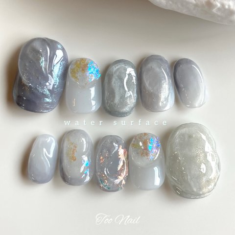 water surface🌊うるうるニュアンスネイル