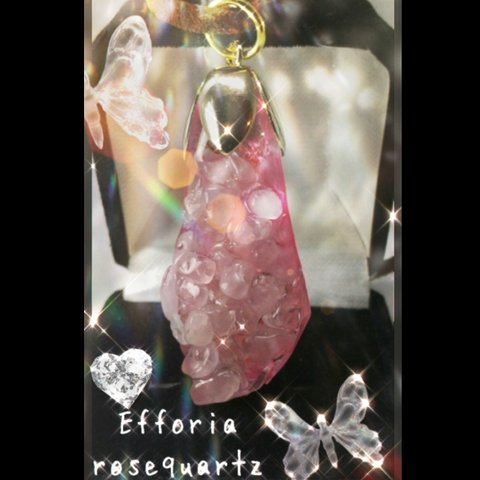 再入荷✨Efforia*ローズクォーツのレジンペンダント✨