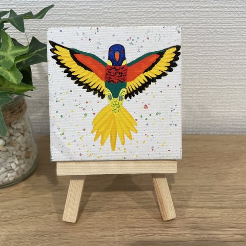 ミニ原画　フトフムネアカゴシキセイガイインコ