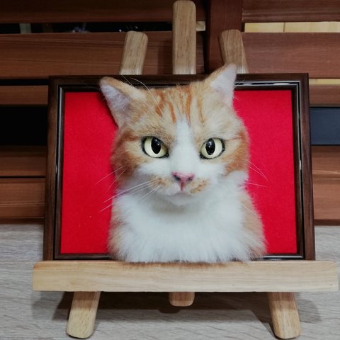 愛猫フレーム猫　オーダー受付　羊毛フェルト　羊毛フェルト猫　額縁猫　フレーム猫　猫　愛猫　等身大　オーダーメイド　リアル　リアル猫　ペット　ペットロス