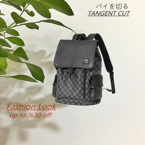 「背負えるトートバッグ」ファッショントレンド 格子バックパック、通勤通学、旅行とレジャー A4対応 PUレザー 