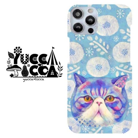 猫絵「エキゾチックショートヘア&花」 ハードスマホケース