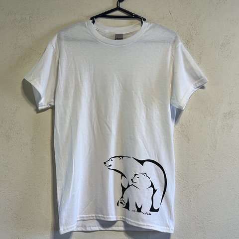 レディース　シロクマ柄　ビッグシルエットTシャツ【S～4L】綿100%