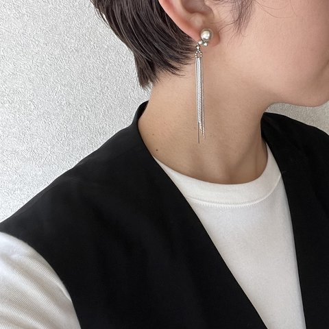 ロング　ピアス　シルバー