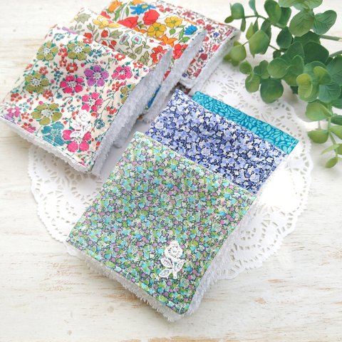 選べる！リバティ♡バラレースのミニタオル  15cm  ○LIBERTY ミニハンカチ　/幼稚園　小学生　入園入学　出産準備　ベビー