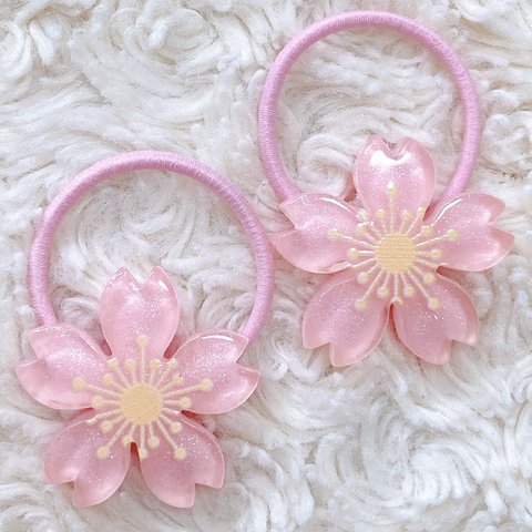 2個1セット❤︎ 桜 サクラ フラワー 花ヘアゴム  ヘアアクセサリー ゴム