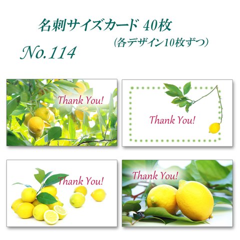 No.114  レモン・れもん・Lemon   名刺サイズカード　40枚