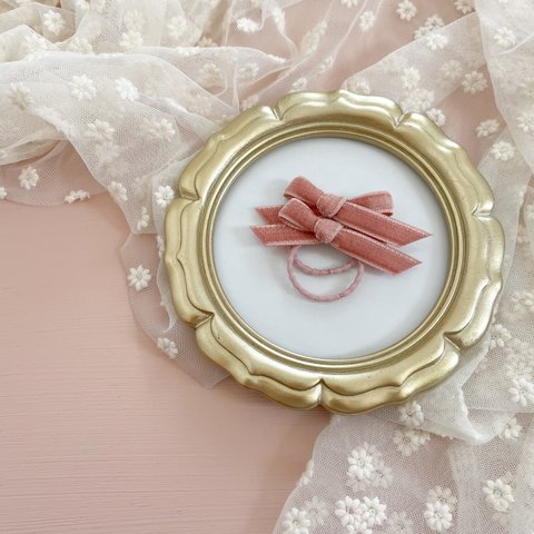 velvet ribbon -coral pink-