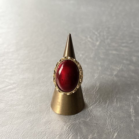 Vintage 80〜90s retro red enamel classical ring レトロ ヴィンテージ レッド エナメル クラシカル リング