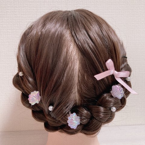 【Uピン】マーメイドの髪飾り　ピンク