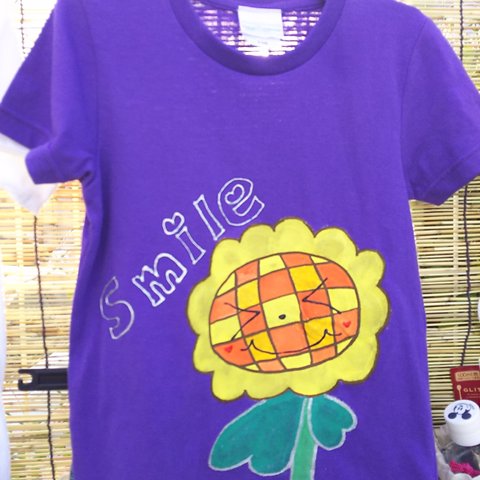 1999円→1777円手描きTシャツ 青紫 110