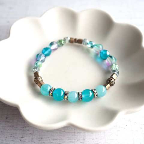 Amazonite × czech beads III（ブレスレット）