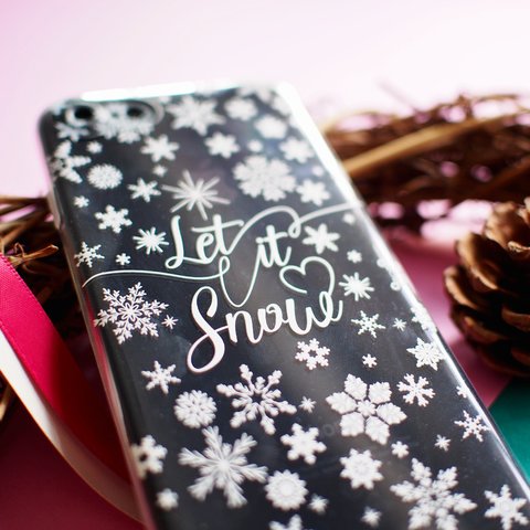 Let it Snow  クリアソフト ケース  [ iPhone5～iPhone13 mini/ 13/ 13 Pro/ 13 Pro Max & Samsung ]