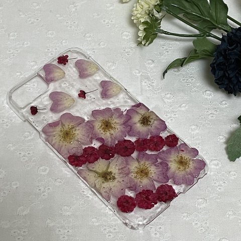 押し花iPhoneケース＊薔薇＊(そうび)